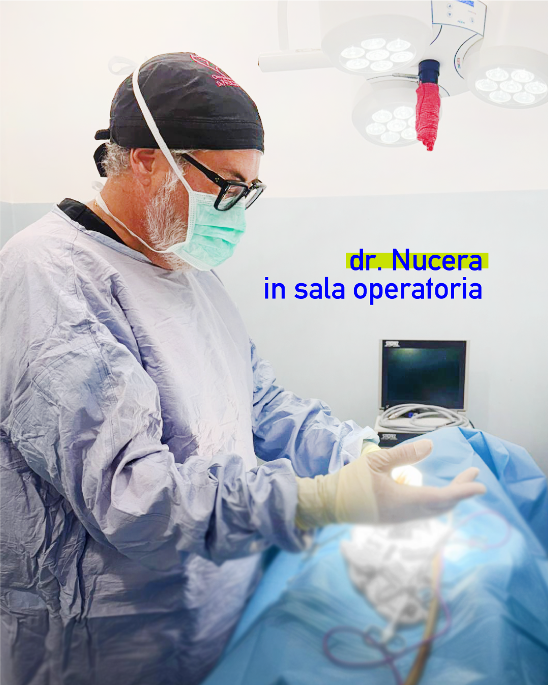 Perla durante l'intervento con il Dott. Nucera